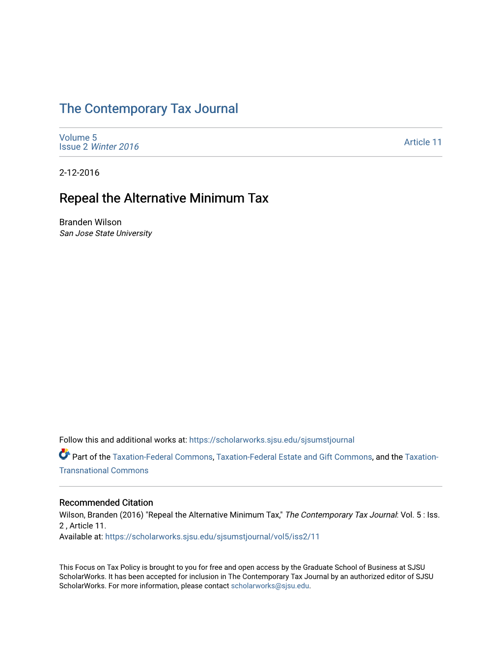 Repeal the Alternative Minimum Tax