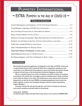 Age of Covid-19 – Table of Contents