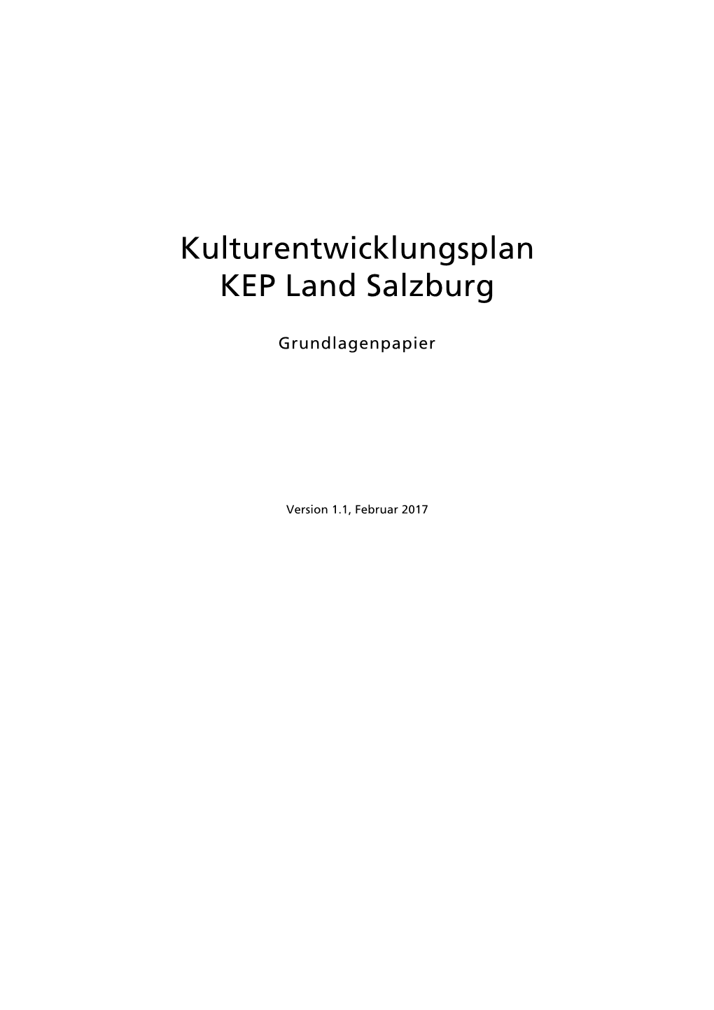 Kulturentwicklungsplan KEP Land Salzburg