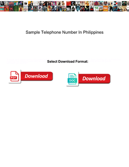 Sample Telephone Number in Philippines