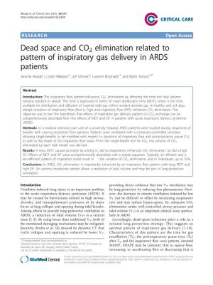 Dead Space and CO2 Elimination Related to Pattern of Inspiratory Gas