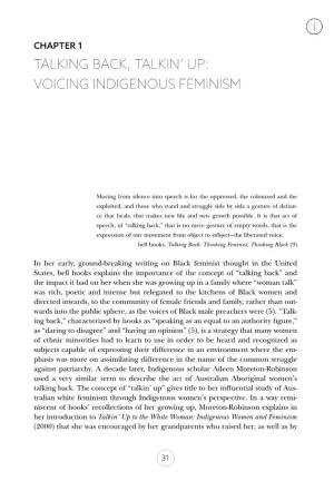 Talking Back, Talkin' Up: Voicing Indigenous Feminism