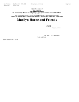 Marilyn Horne and Friends Page 1 of 3 Opera Assn