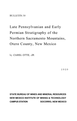 Late Pennsylvanian and Early Permian Stratigraphy of the Northern Sacramento Mountains, Otero County, New Mexico