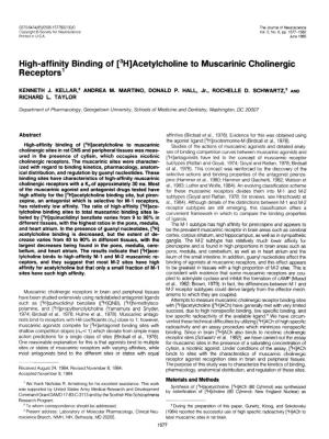 [3H]Acetylcholine to Muscarinic Cholinergic Receptors’