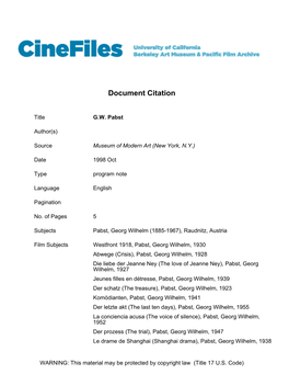Cinefiles Document #21013