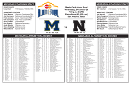 Nebraska Alphabetical Roster