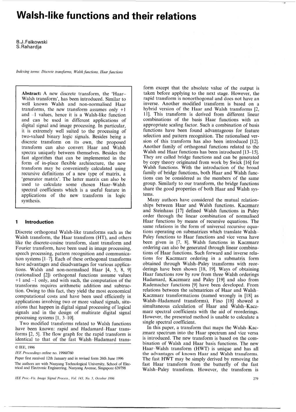 Walsh-Like Functions and Their Relations