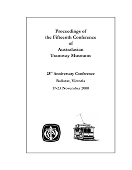 Proceedings of the Fifteenth Conference of Australasian Tramway Museums