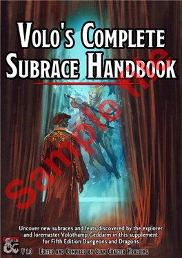 Volo's Complete Subrace Handbook V1.0