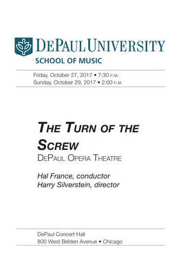 The Turn of the Screw Depaul Opera Theatre