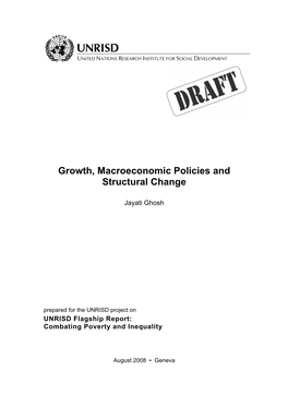 Growth, Macroeconomic Policies and Structural Change