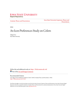 An Icon Preferences Study on Colors Qing Guo Iowa State University
