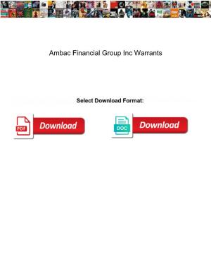 Ambac Financial Group Inc Warrants