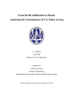 From De-Ba'athification to Daesh: Analyzing the Consequences Of
