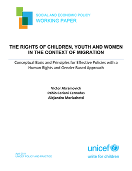 The Rights of Children, Youth and Women in the Context of Migration