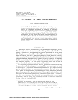 The Algebra of Grand Unified Theories