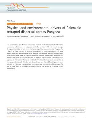 Physical and Environmental Drivers of Paleozoic Tetrapod Dispersal Across Pangaea