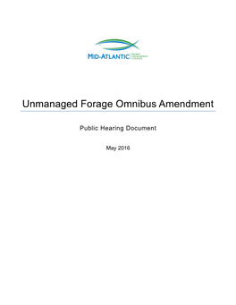 Unmanaged Forage Omnibus Amendment