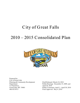 City of Great Falls 2010 – 2015 Consolidated Plan
