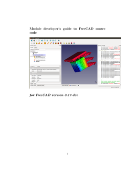 Module Developer's Guide to Freecad Source Code for Freecad Version