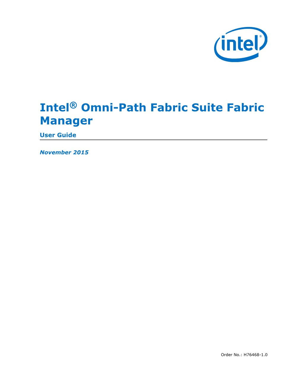 Intel® Omni-Path Fabric Suite Fabric Manager — User Guide