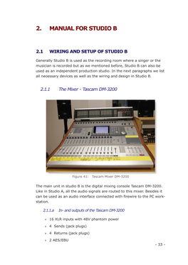 Manual for Studio B 2