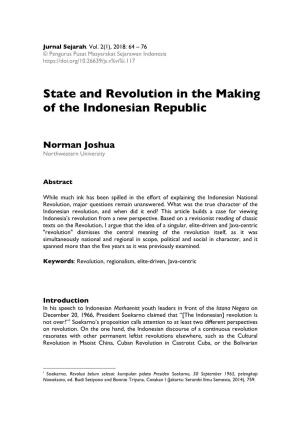 State and Revolution in the Making of the Indonesian Republic