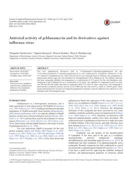 Antiviral Activity of Geldanamycin and Its Derivatives Against Influenza Virus