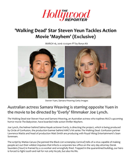 'Walking Dead' Star Steven Yeun Tackles Action Movie 'Mayhem' (Exclusive)