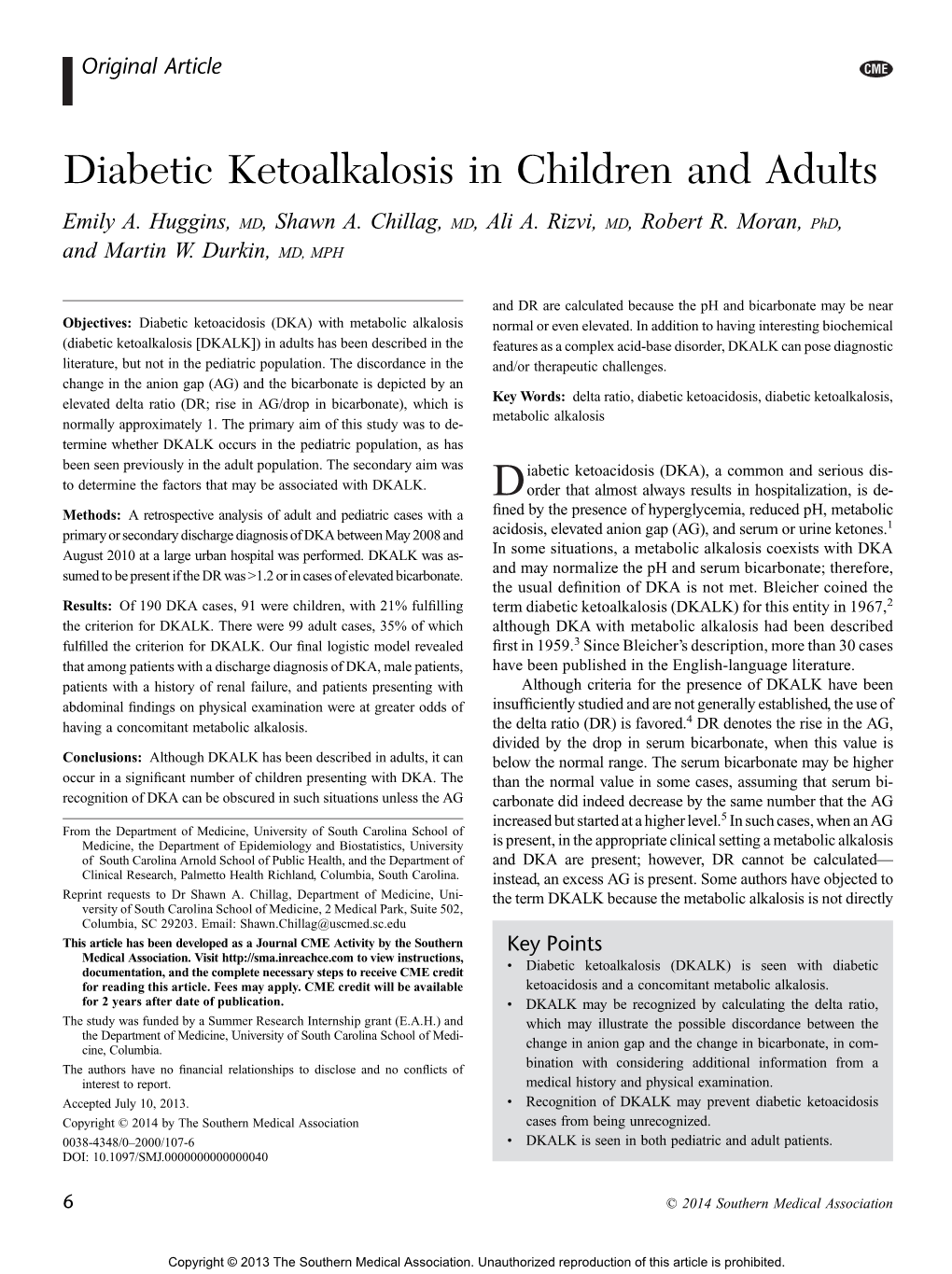 Diabetic Ketoalkalosis in Children and Adults