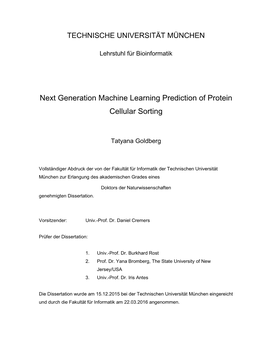 Next Generation Machine Learning Prediction of Protein Cellular Sorting