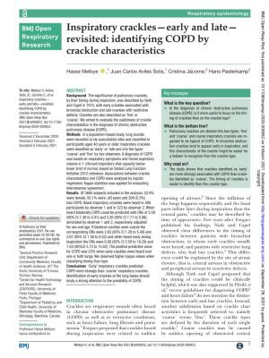 Identifying COPD by Crackle Characteristics