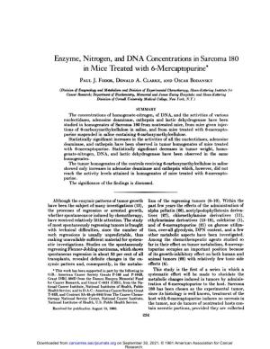 Enzyme, Nitrogen, and DNA Concentrations Insarcoma 180