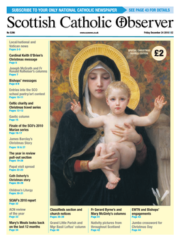 Subscribe to Your Only National Catholic Newspaper See Page 43 for Details