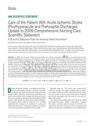 Care of the Patient with Acute Ischemic Stroke