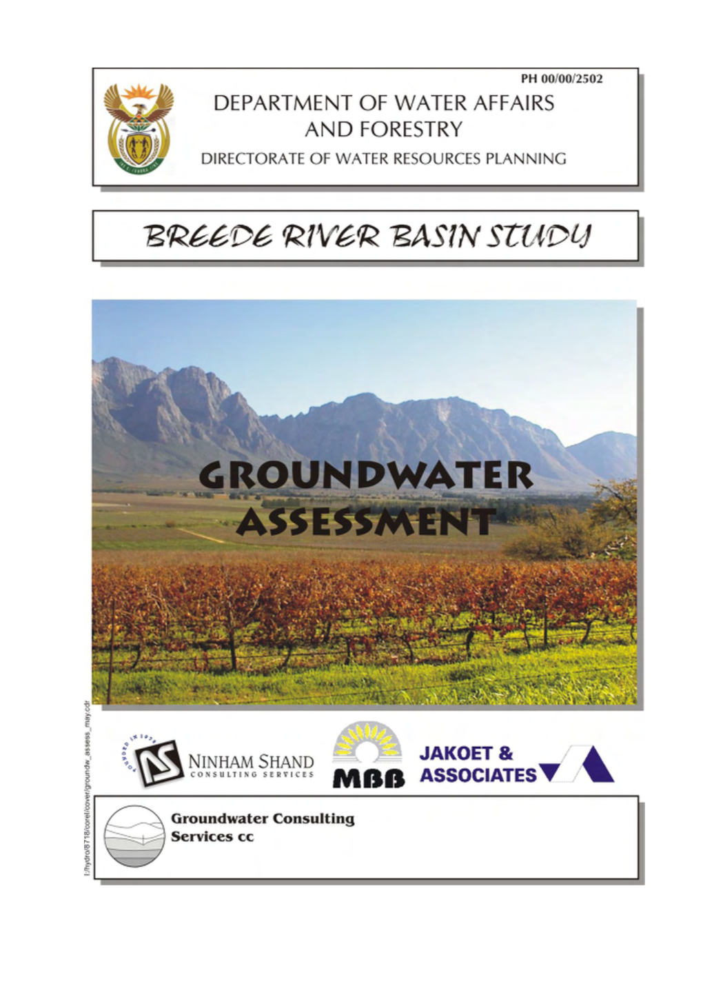 Breede River Basin Study. Groundwater Assessment