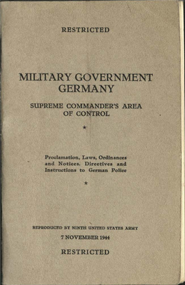 Military Government Germany