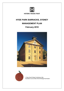 HYDE PARK BARRACKS, SYDNEY MANAGEMENT PLAN February 2010