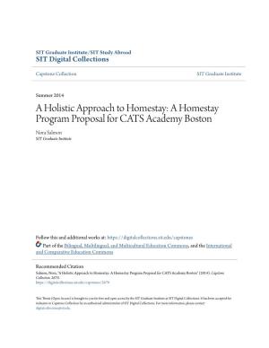 A Homestay Program Proposal for CATS Academy Boston Nora Salmon SIT Graduate Institute