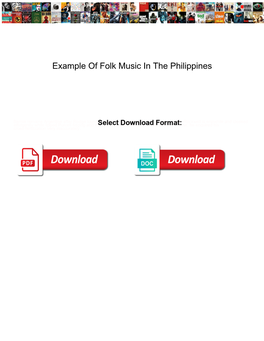Example of Folk Music in the Philippines