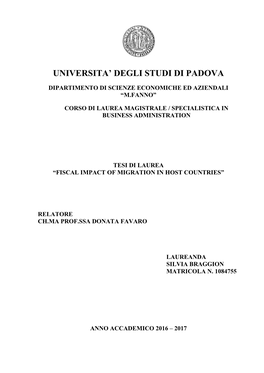 Universita' Degli Studi Di Padova