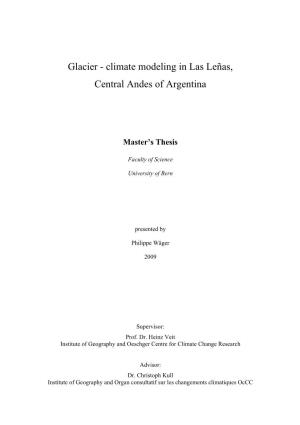 Climate Modeling in Las Leñas, Central Andes of Argentina