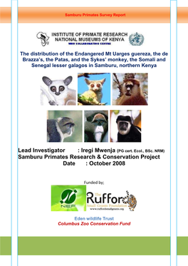 Samburu Primates Survey Report