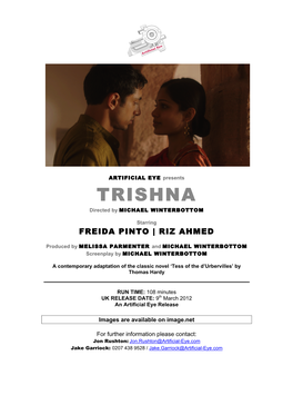 TRISHNA Directed by MICHAEL WINTERBOTTOM