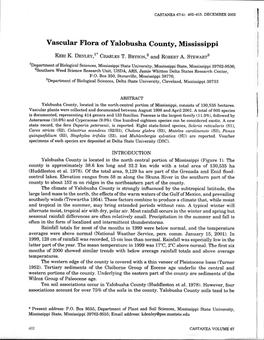 Vascular Flora of Yalobusha County, Mississippi