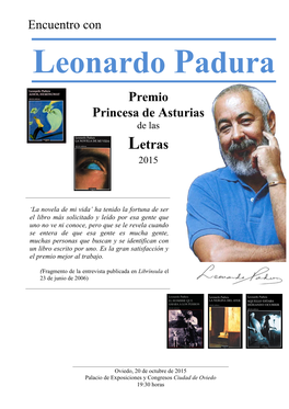 Leonardo Padura Premio Princesa De Asturias Encuentro Con De Las Letras 2015