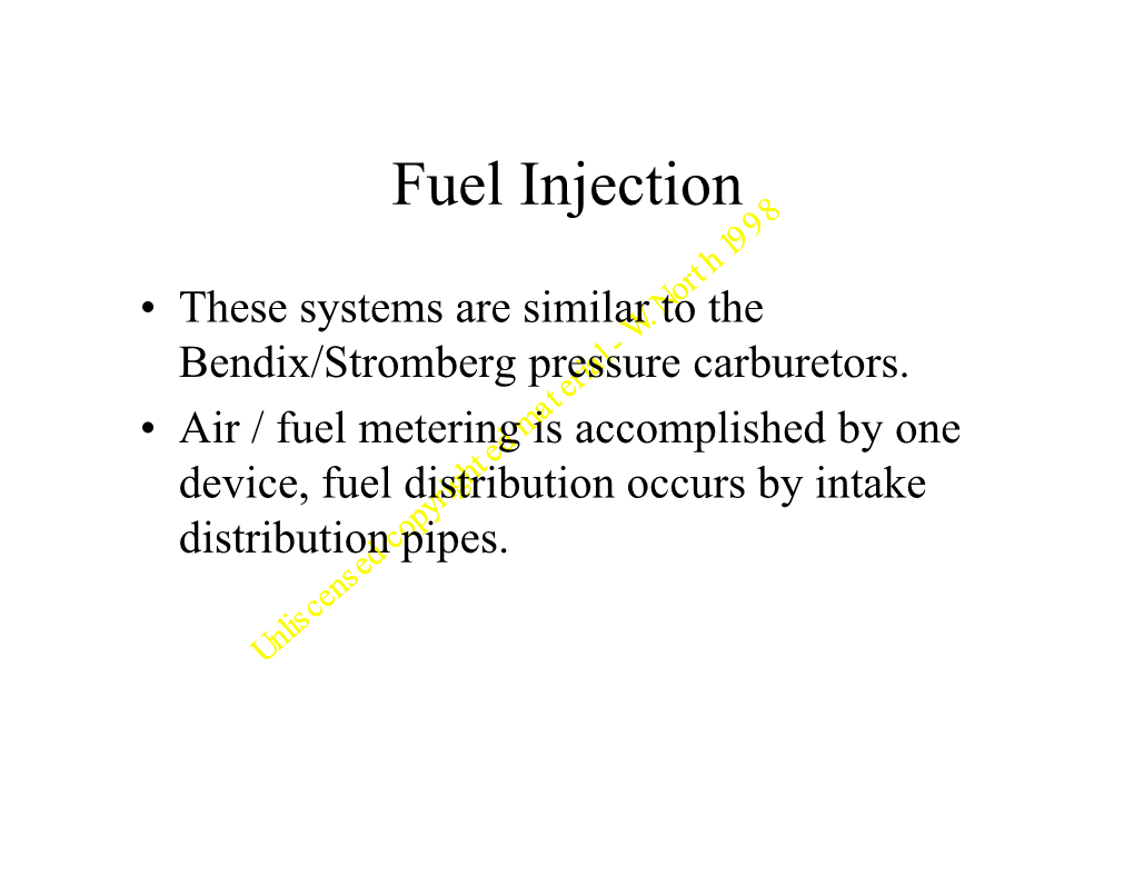 Fuel Injection and Anti-Detonation