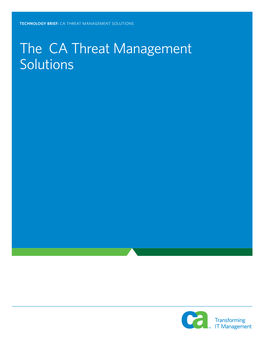 CA Threat Portfolio Technology Brief