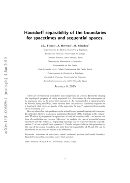 Hausdorff Separability of the Boundaries for Spacetimes And